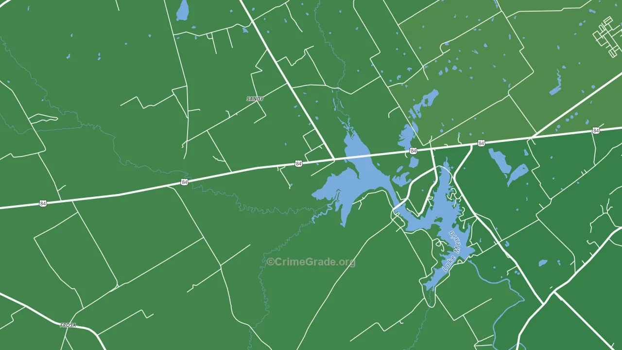 Echols, TX Map of Vehicle Theft Rates