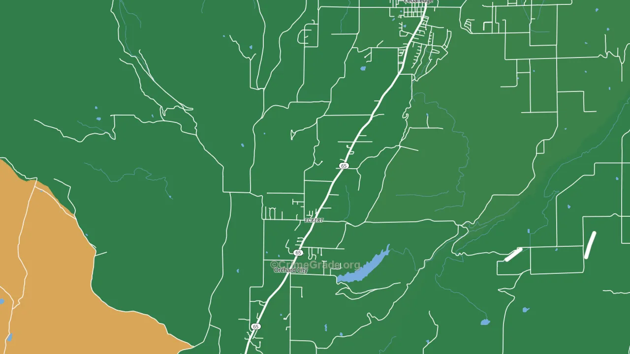 Eckert, CO Map of Vehicle Theft Rates