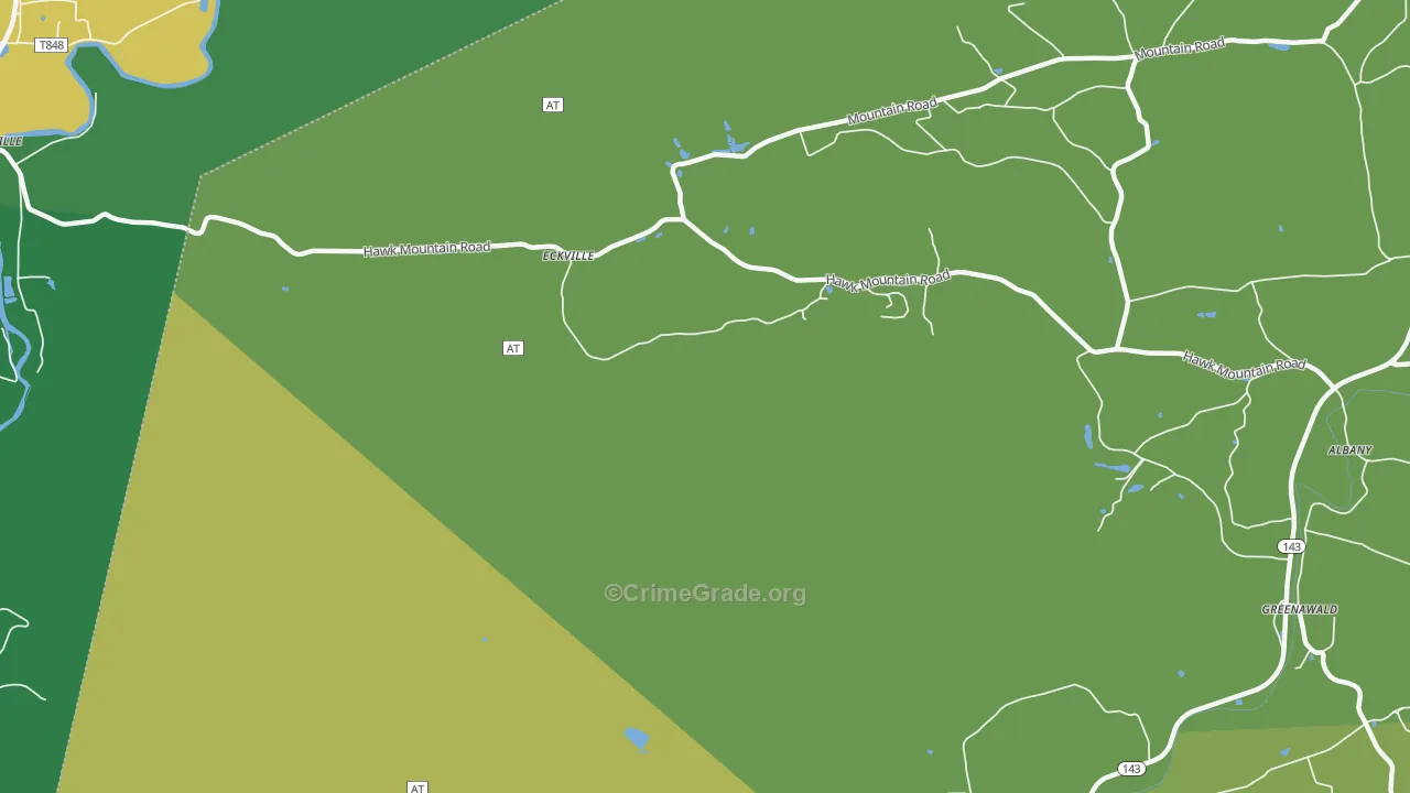 Eckville, PA Map of Vehicle Theft Rates