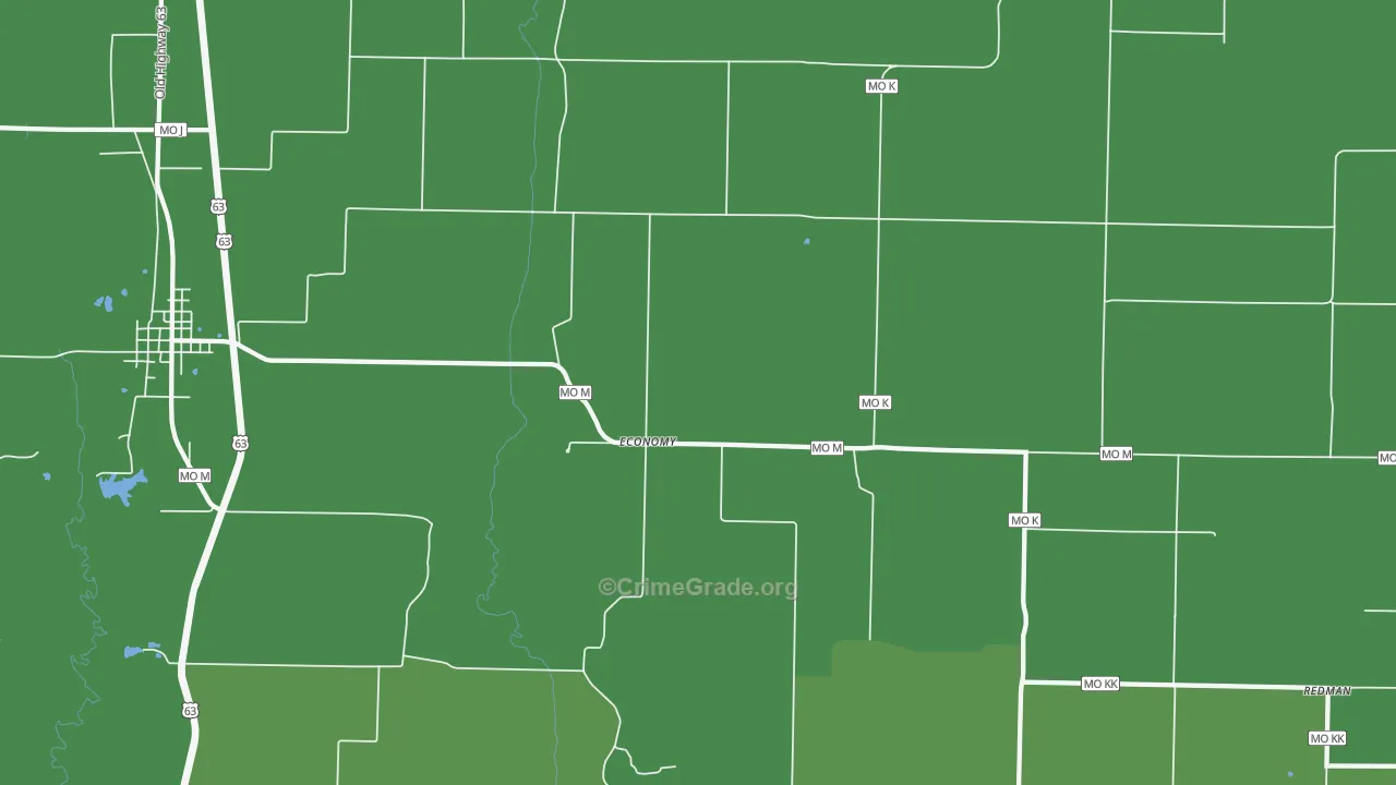 Economy, MO Map of Vehicle Theft Rates