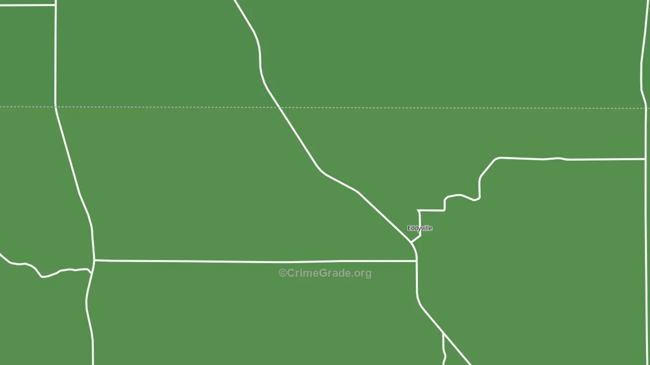 Eddyville, NE Map of Vehicle Theft Rates