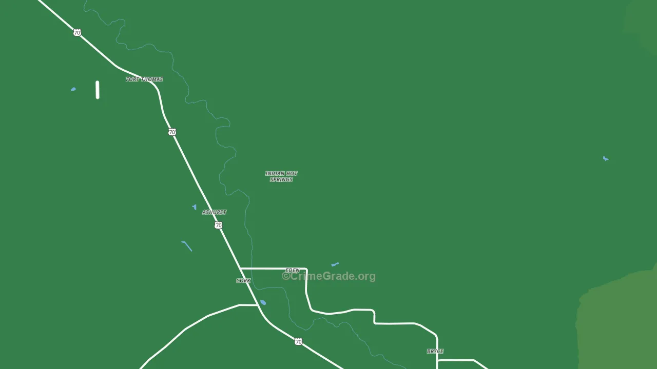 Eden, AZ Map of Vehicle Theft Rates