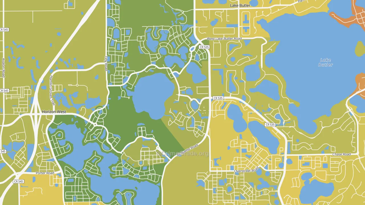Eden Isle, Horizon West, FL Map of Vehicle Theft Rates