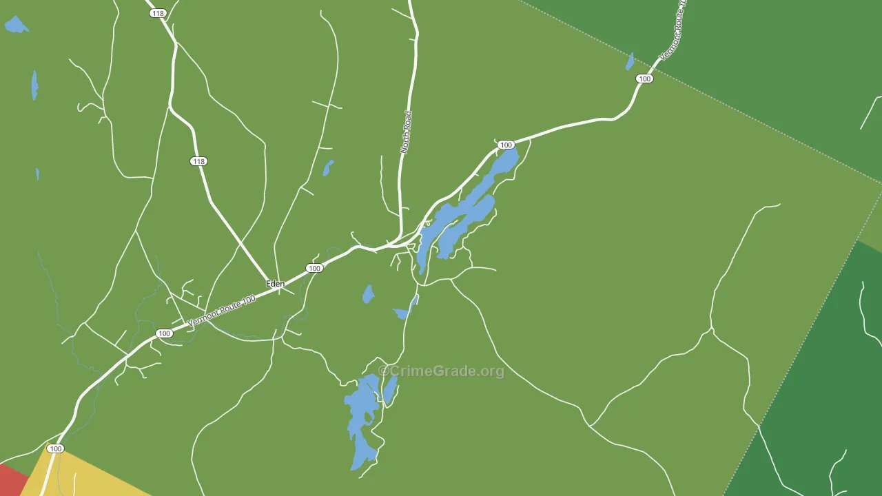 Eden Mills, VT Map of Vehicle Theft Rates