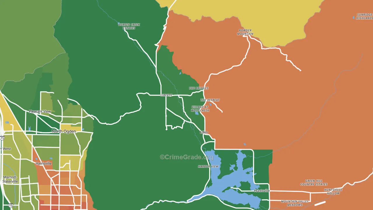 Eden, UT Map of Vehicle Theft Rates