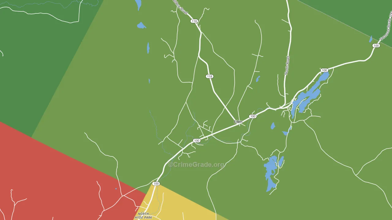 Eden, VT Map of Vehicle Theft Rates