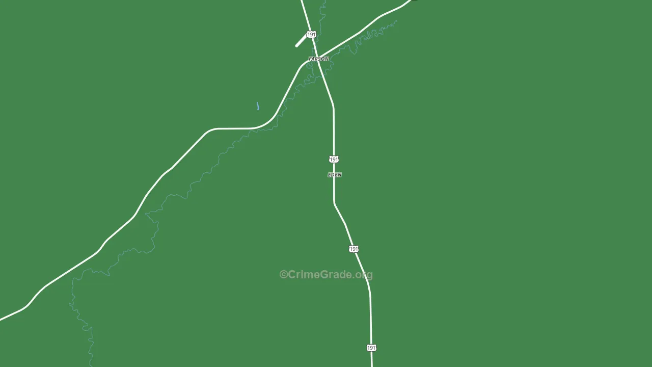 Eden, WY Map of Vehicle Theft Rates