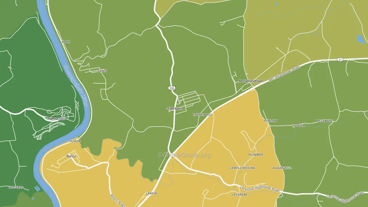 Edenborn, PA Map of Vehicle Theft Rates