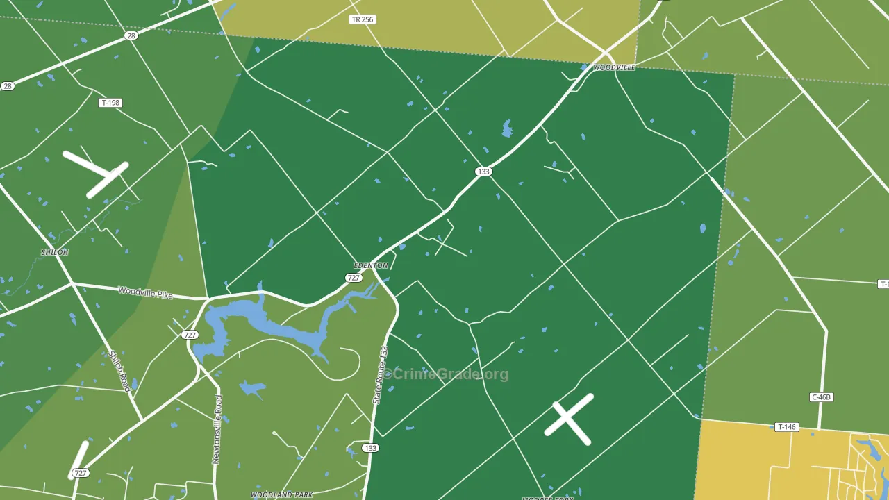 Edenton, OH Map of Vehicle Theft Rates