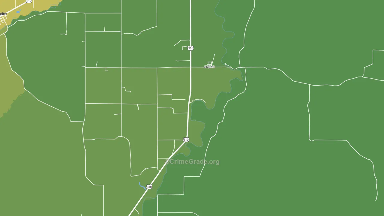 Edgar, MT Map of Vehicle Theft Rates