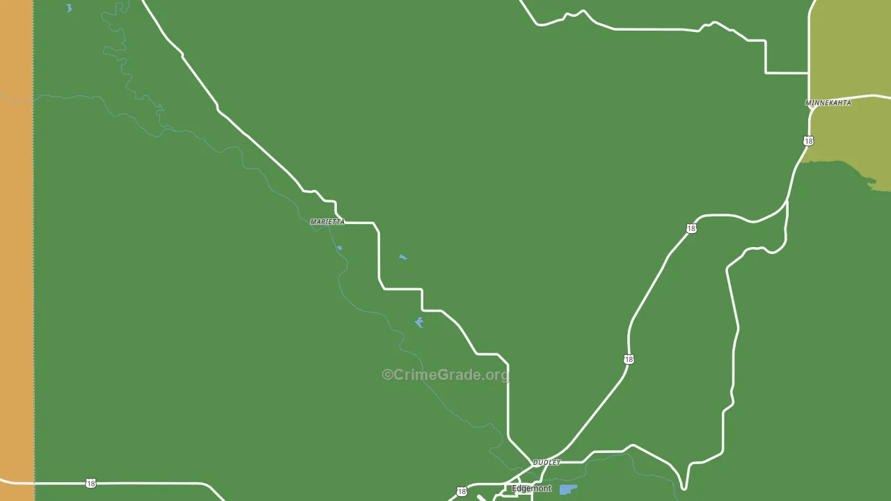 Edgemont, SD Map of Vehicle Theft Rates