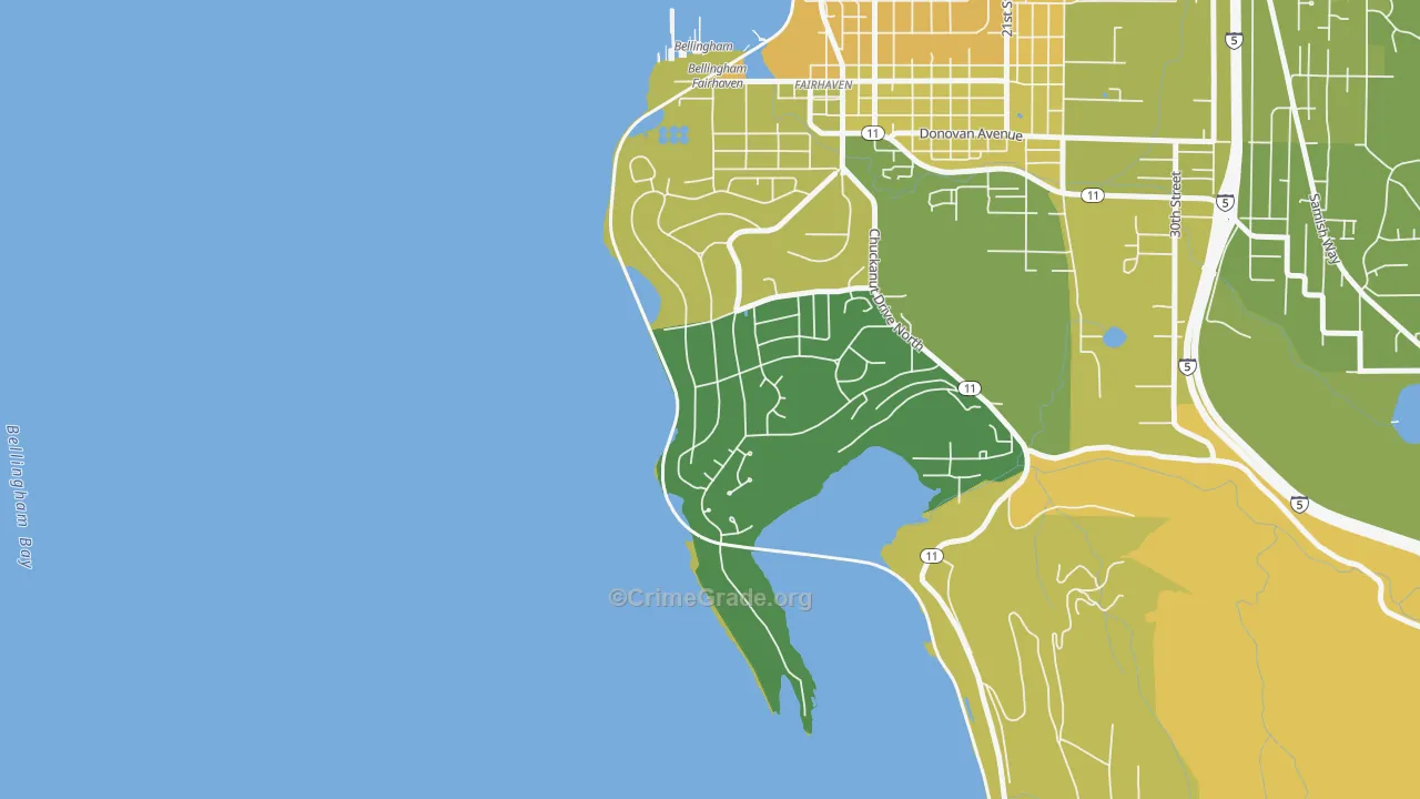 Edgemoor, WA Map of Vehicle Theft Rates