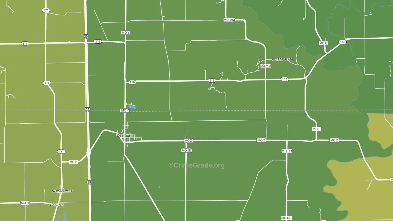 Edgerton Junction, MO Map of Vehicle Theft Rates