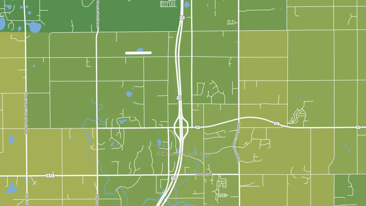 Edgerton, MI Map of Vehicle Theft Rates