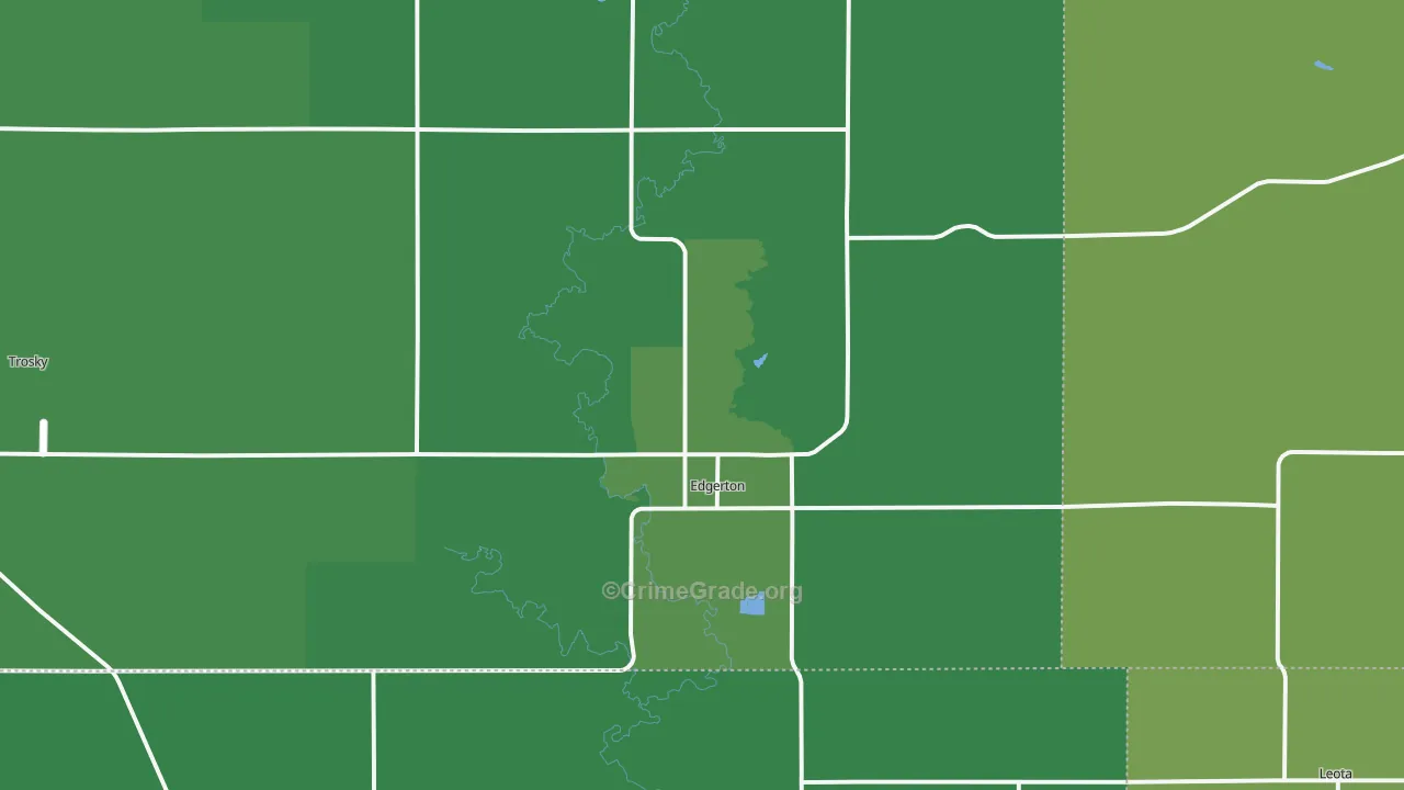 Edgerton, MN Map of Vehicle Theft Rates