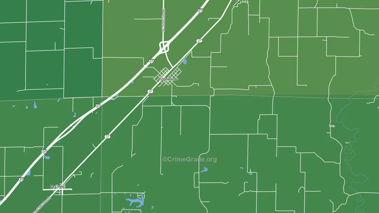 Edgewood, IL Map of Vehicle Theft Rates