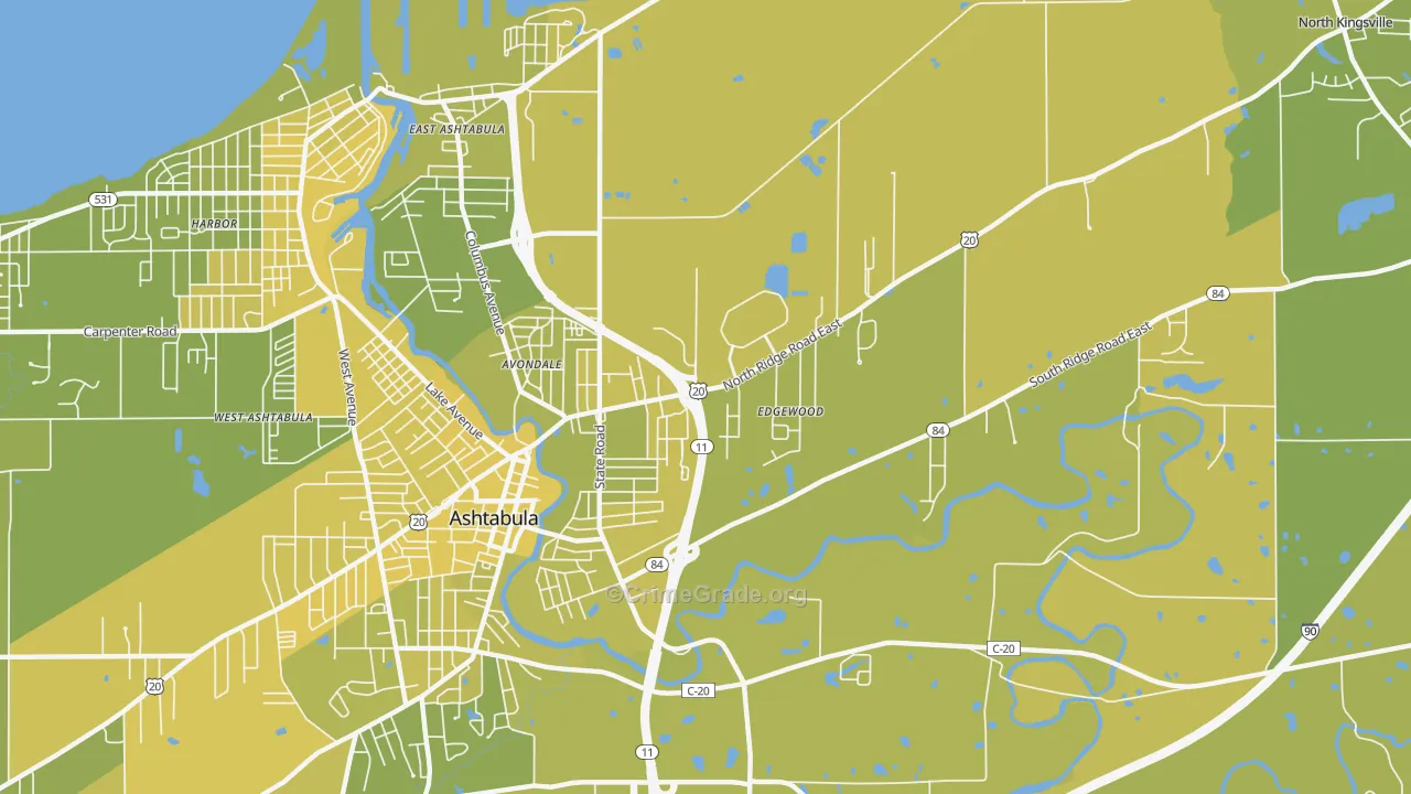 Edgewood, OH Map of Vehicle Theft Rates