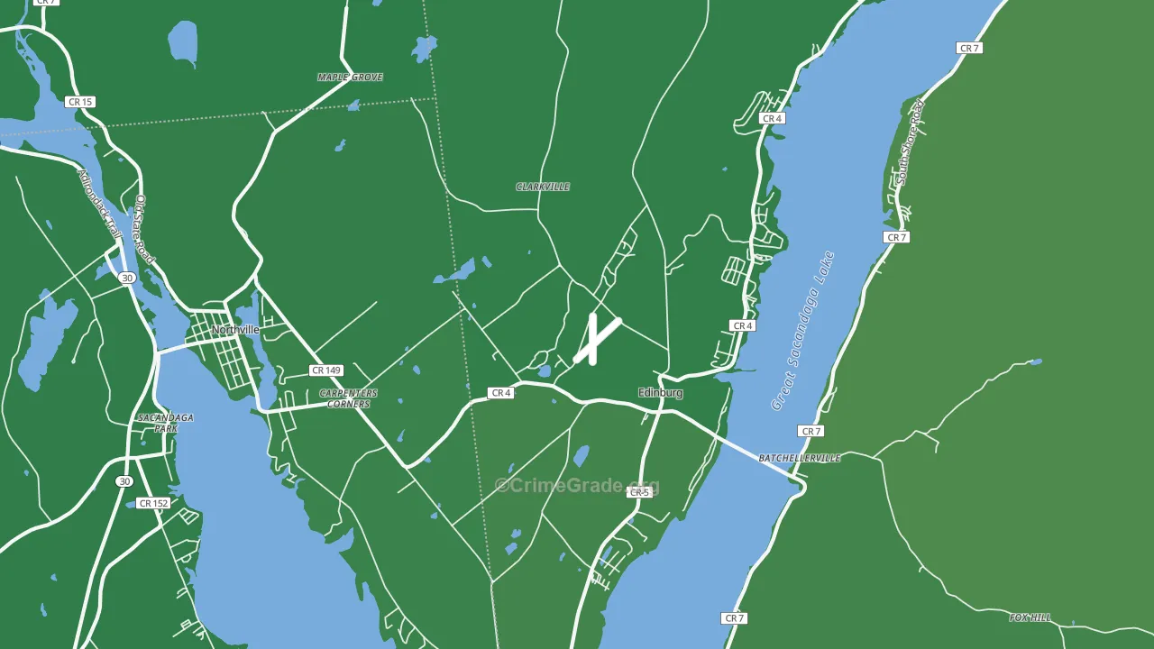 Edinburg, NY Map of Vehicle Theft Rates