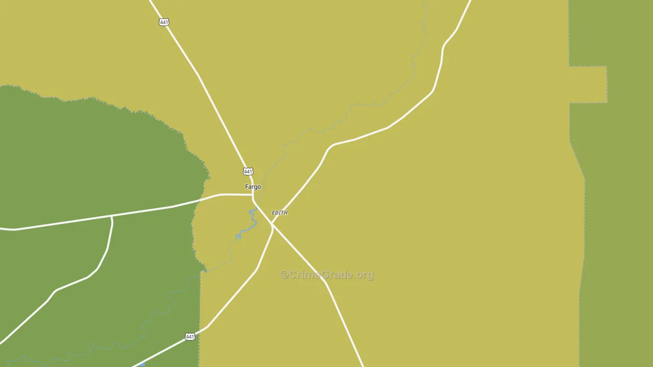 Edith, GA Map of Vehicle Theft Rates