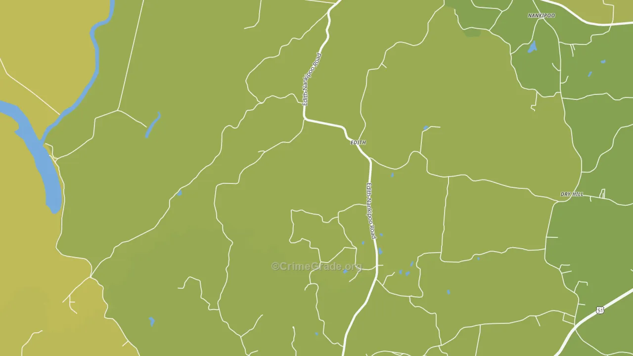 Edith, TN Map of Vehicle Theft Rates