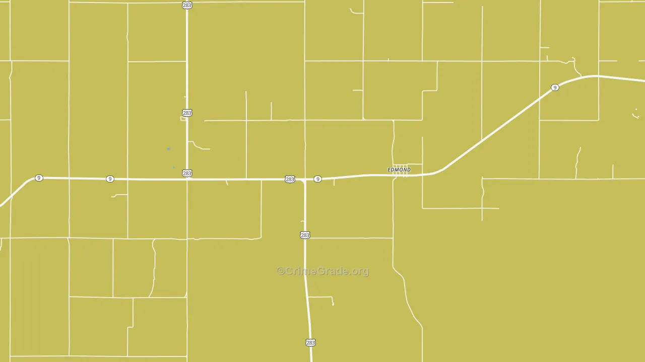 Edmond, KS Map of Vehicle Theft Rates