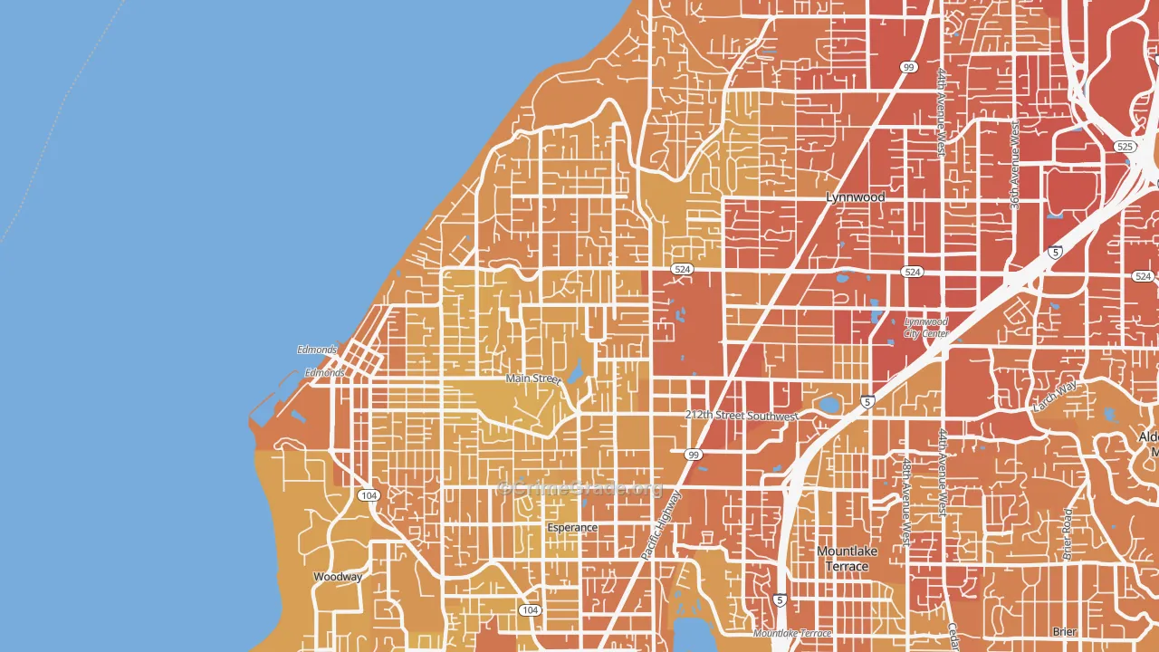 Edmonds, WA Map of Vehicle Theft Rates