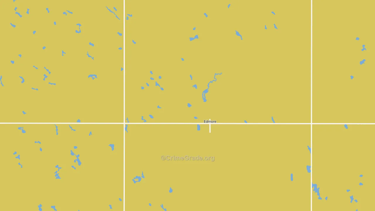 Edmore, ND Map of Vehicle Theft Rates