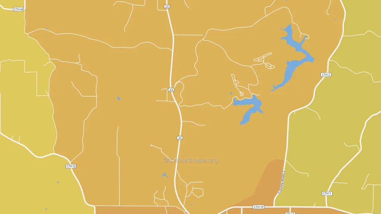Edmund, WI Map of Vehicle Theft Rates