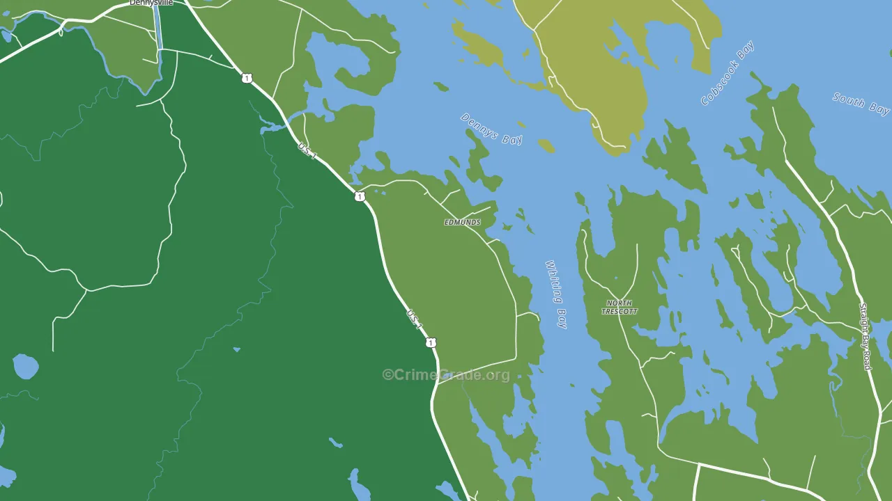 Edmunds, ME Map of Vehicle Theft Rates