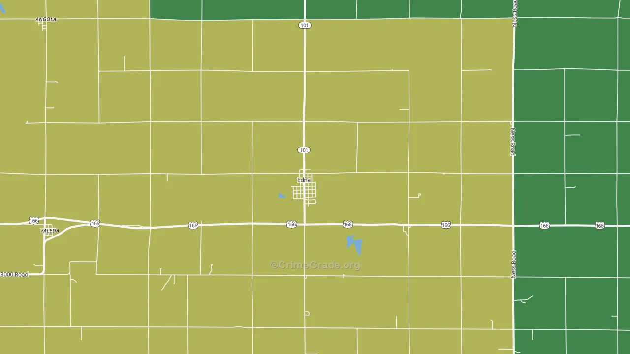 Edna, KS Map of Vehicle Theft Rates