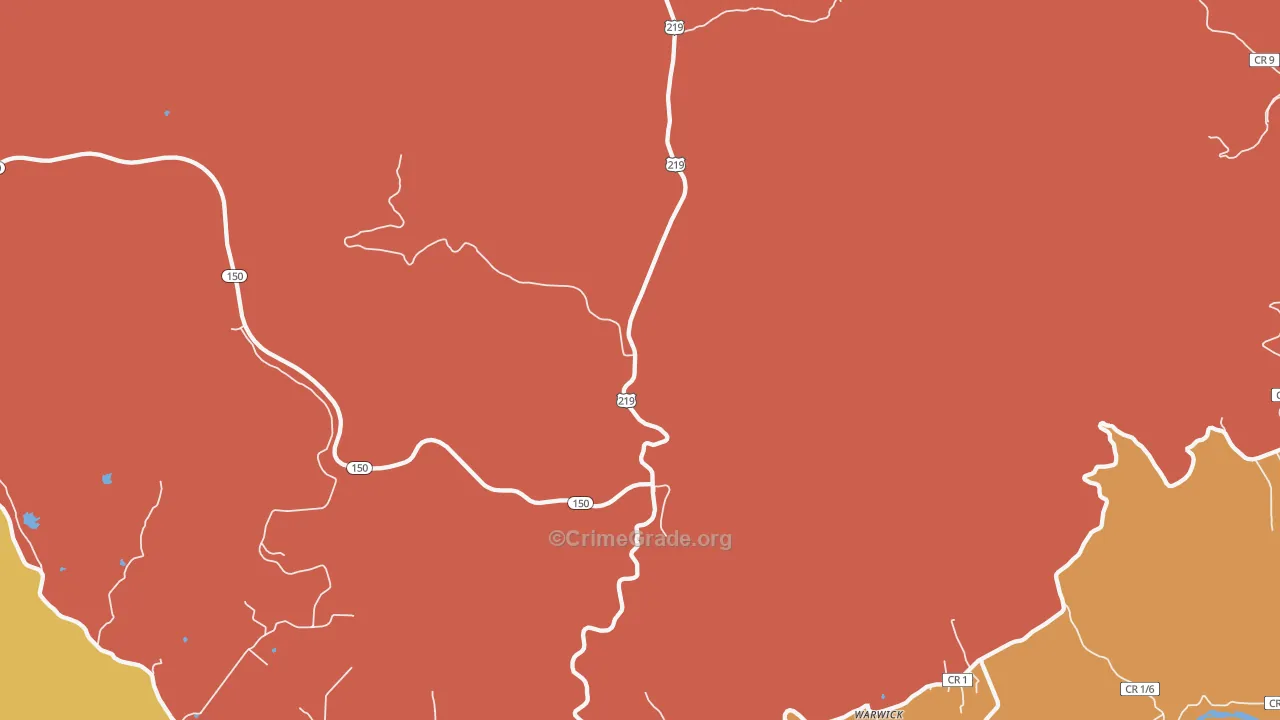 Edray, WV Map of Vehicle Theft Rates