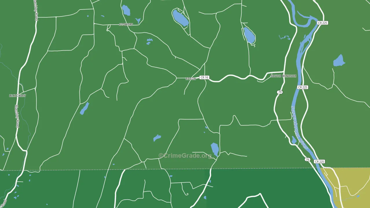 Edson, NY Map of Vehicle Theft Rates