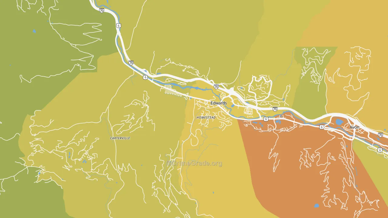 Edwards, CO Map of Vehicle Theft Rates