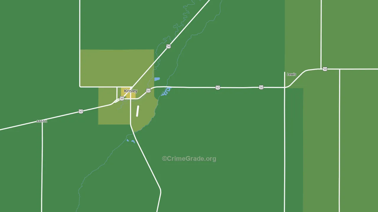 Edwards County, KS Map of Vehicle Theft Rates