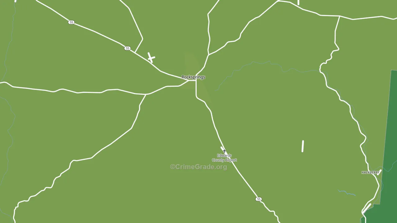 Edwards County, TX Map of Vehicle Theft Rates