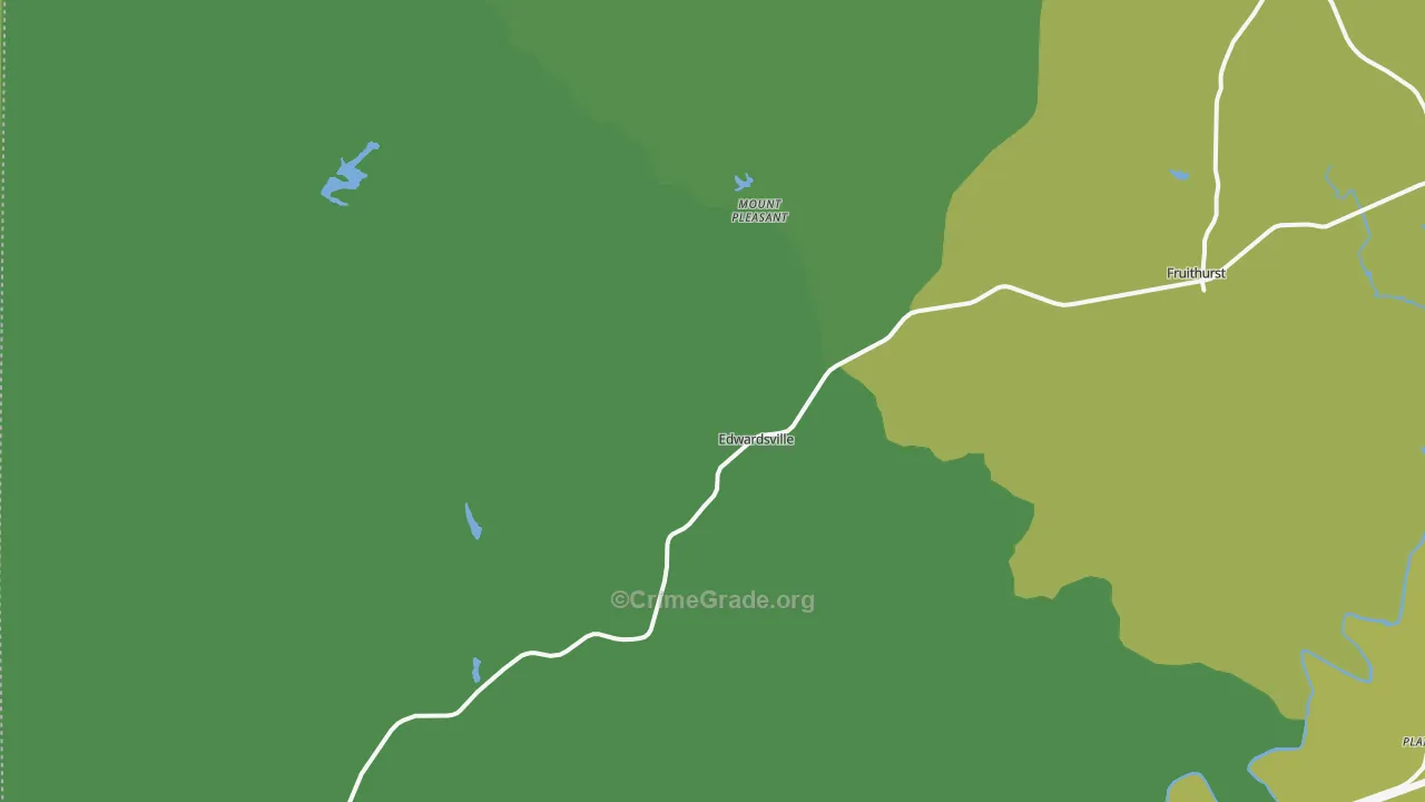 Edwardsville, AL Map of Vehicle Theft Rates