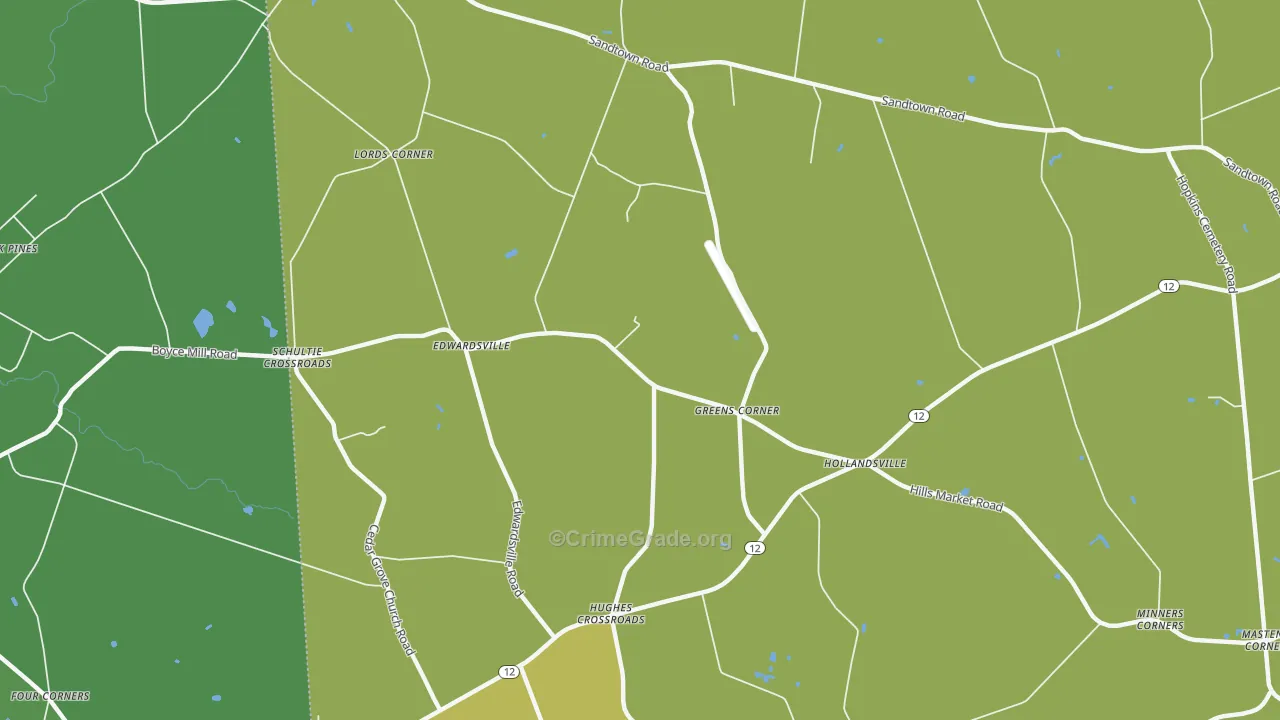 Edwardsville, DE Map of Vehicle Theft Rates