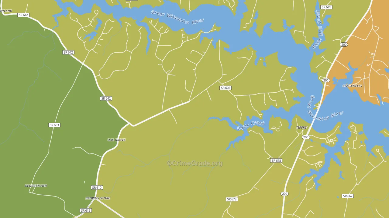 Edwardsville, VA Map of Vehicle Theft Rates