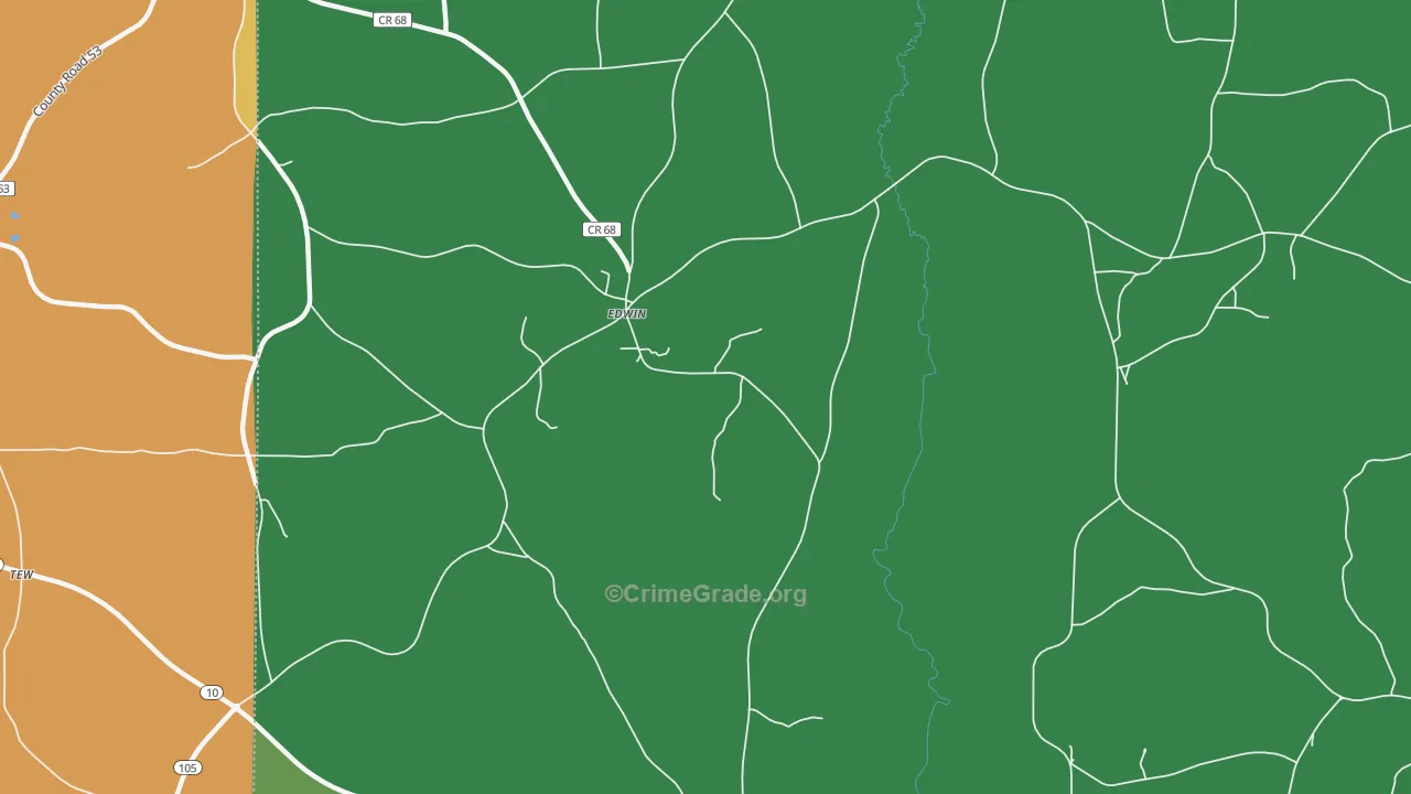 Edwin, AL Map of Vehicle Theft Rates