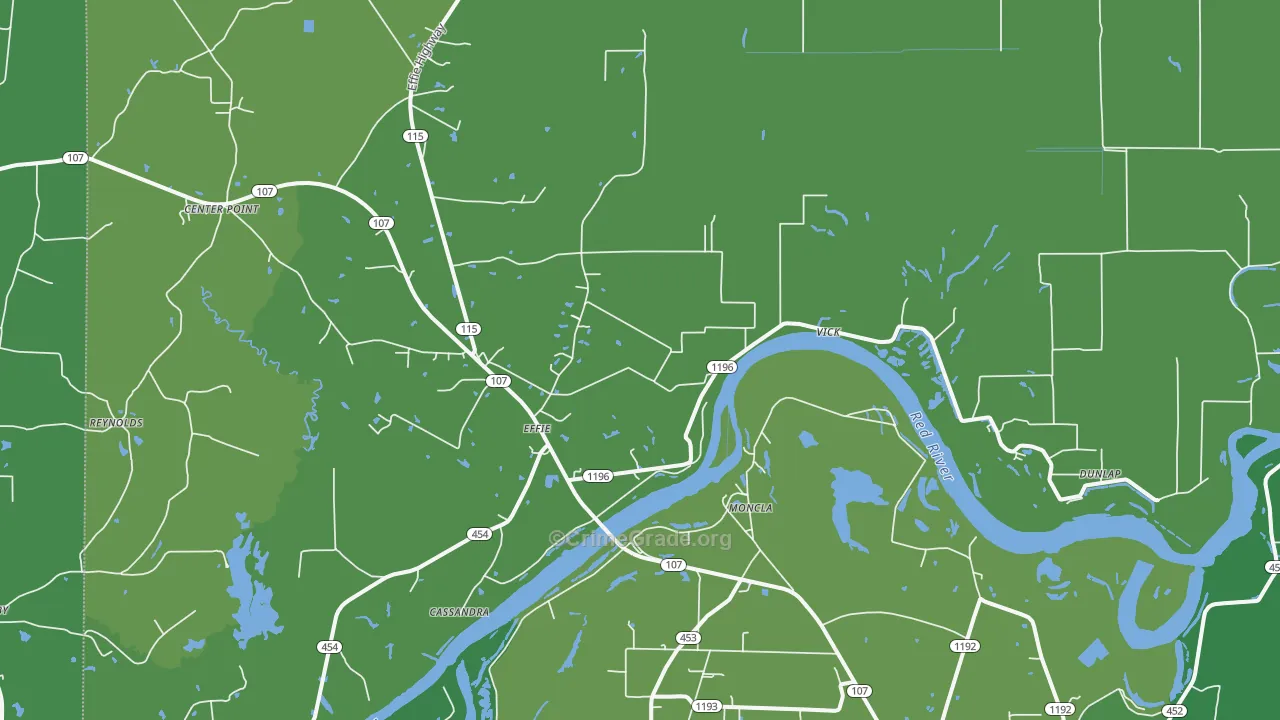 Effie, LA Map of Vehicle Theft Rates