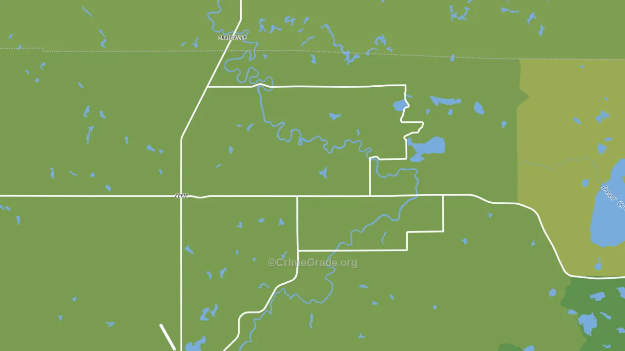 Effie, MN Map of Vehicle Theft Rates