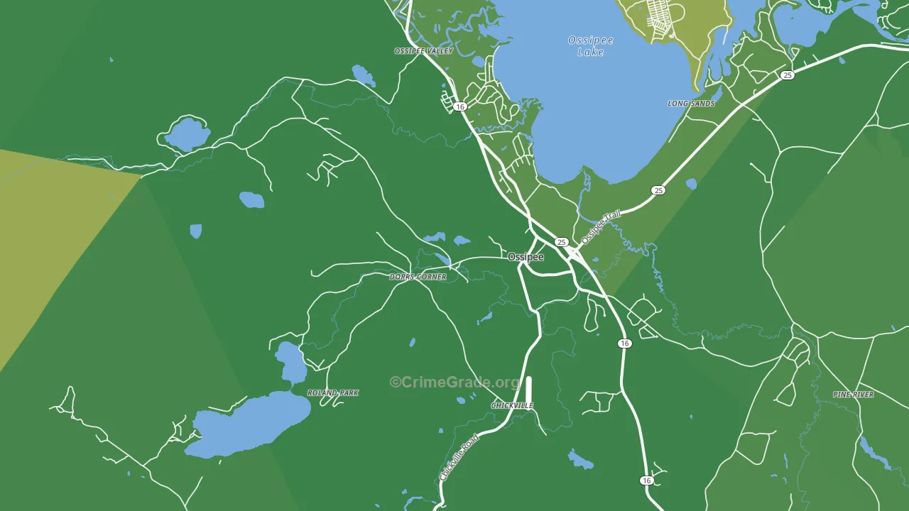 Effingham, NH Map of Vehicle Theft Rates