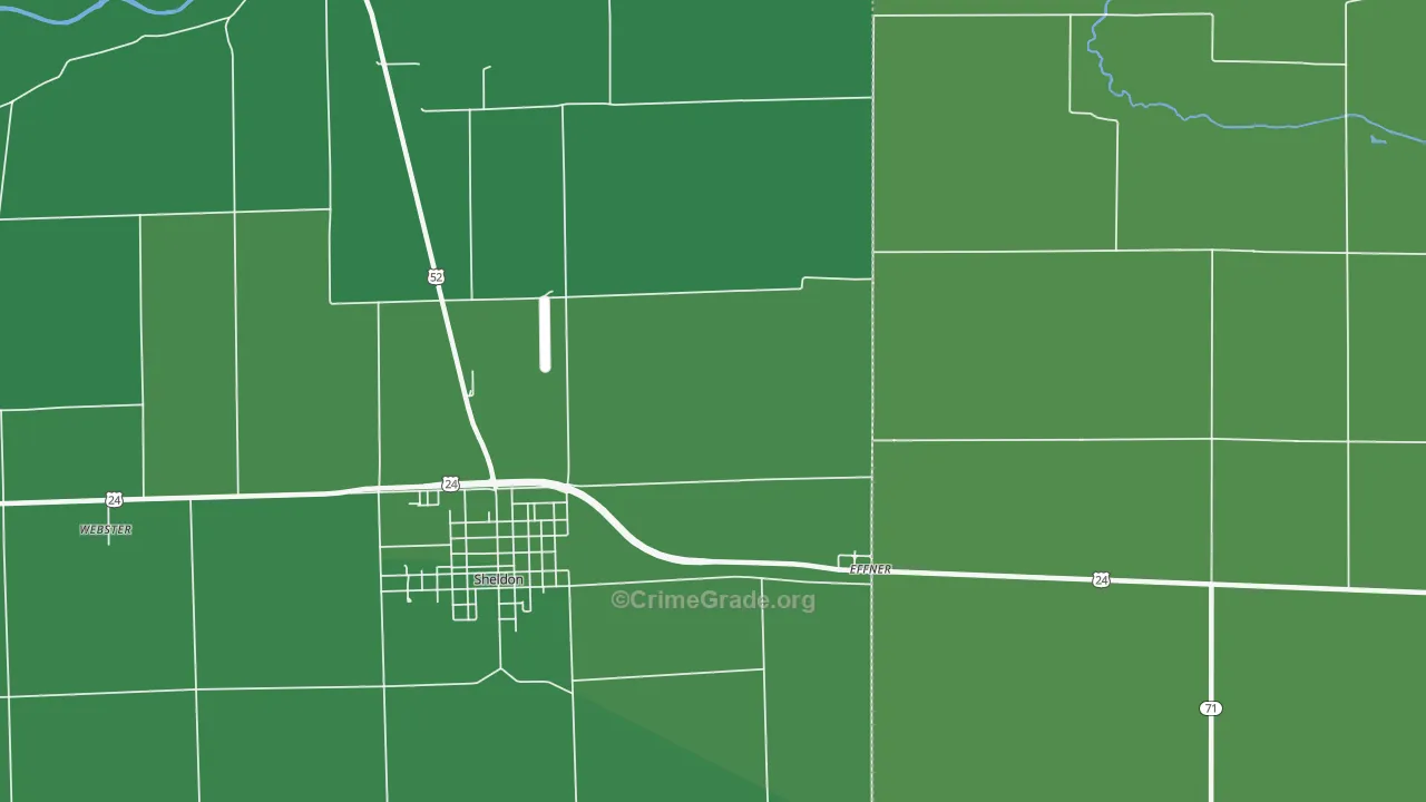Effner, IL Map of Vehicle Theft Rates
