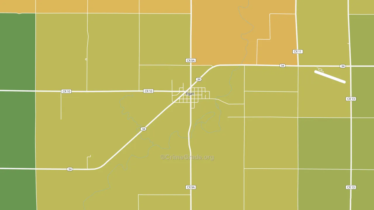 Egan, SD Map of Vehicle Theft Rates