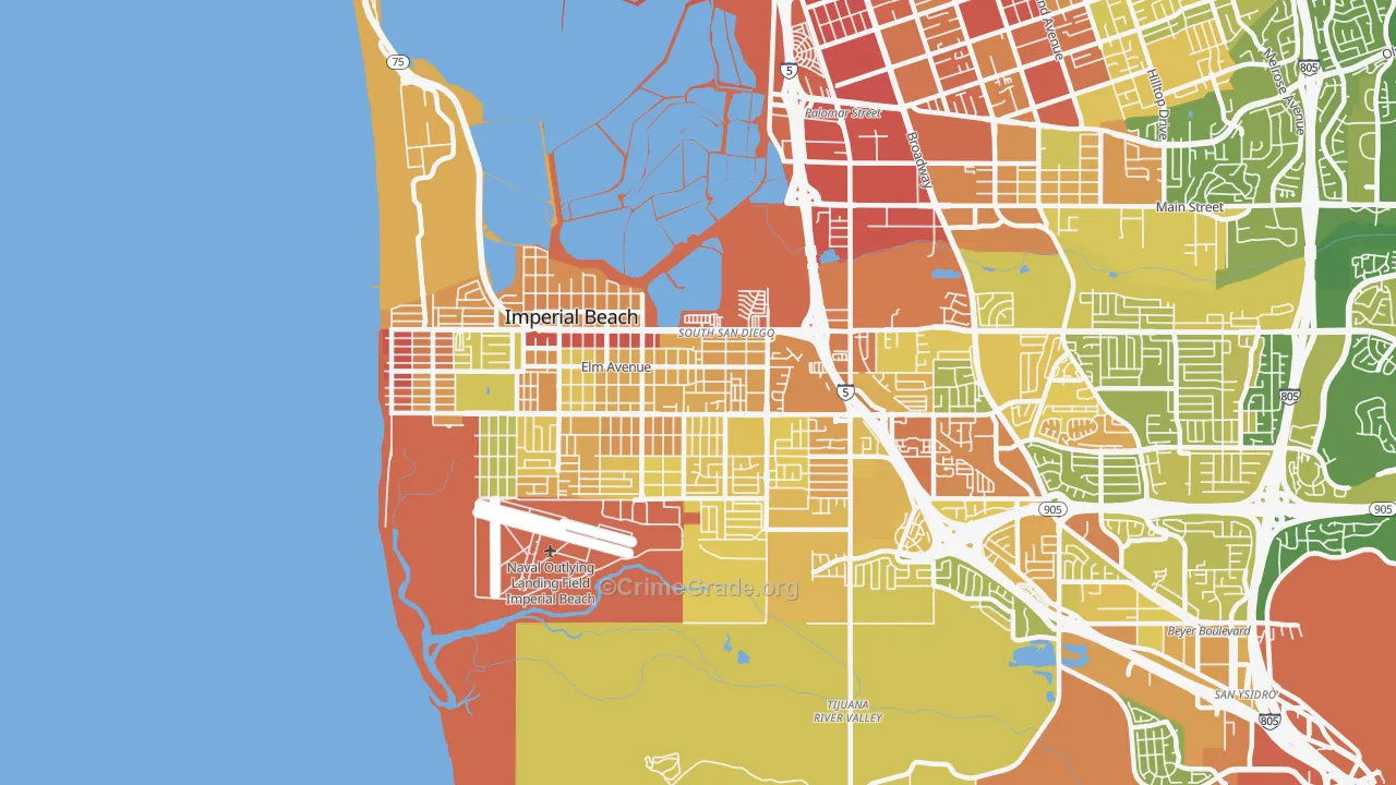 Egger Highlands, San Diego, CA Map of Vehicle Theft Rates