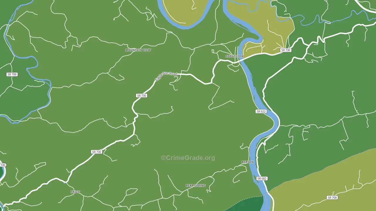 Eggleston, VA Map of Vehicle Theft Rates