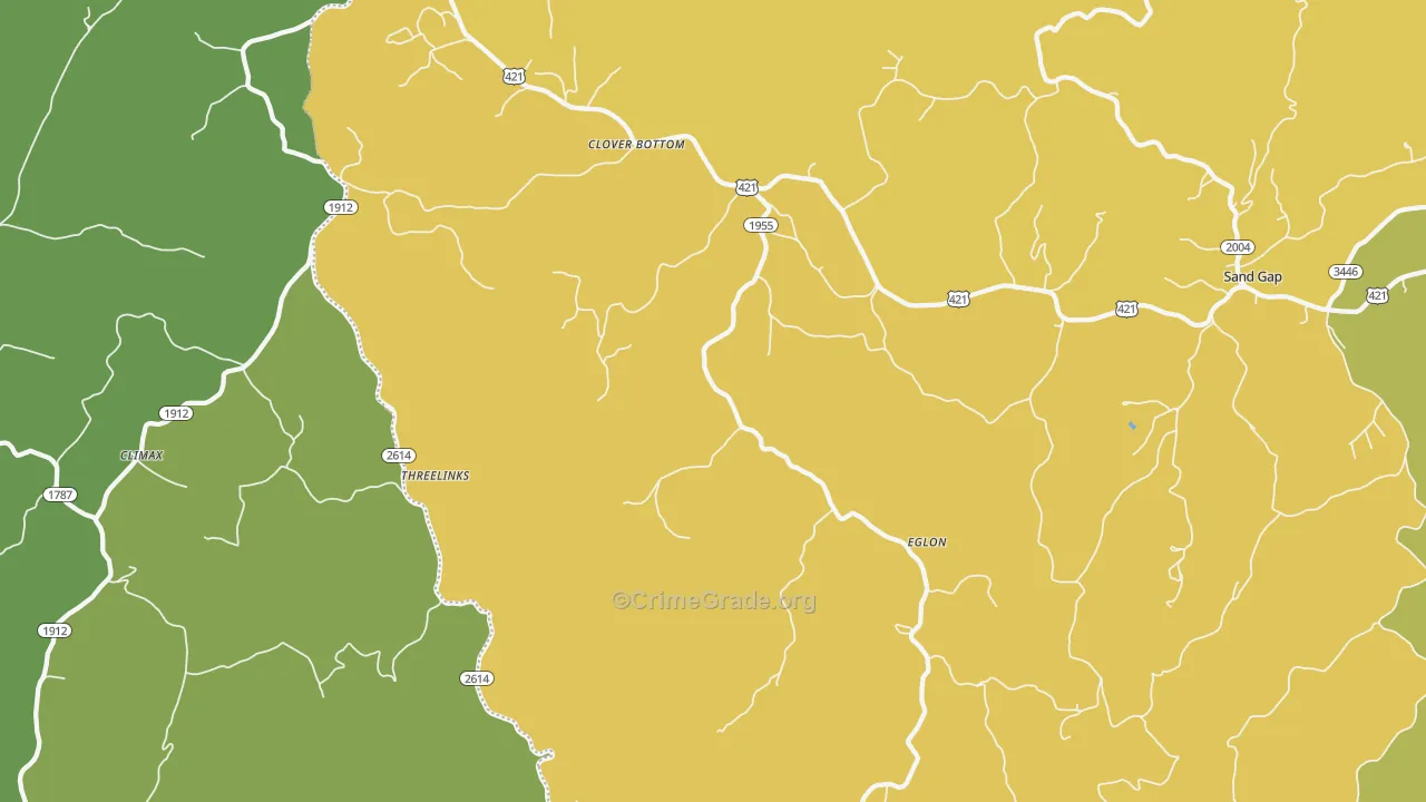 Eglon, KY Map of Vehicle Theft Rates