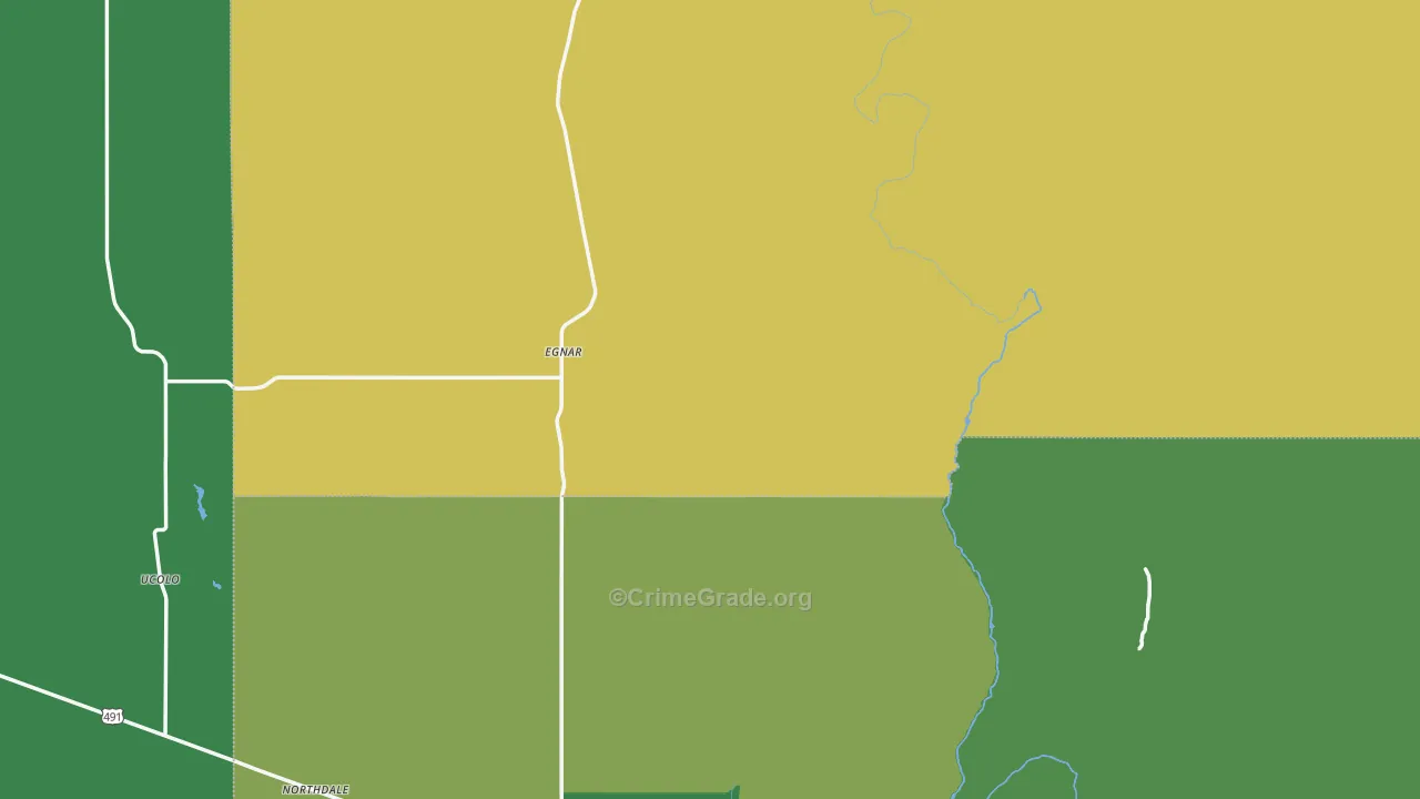 Egnar, CO Map of Vehicle Theft Rates