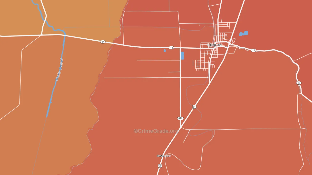 Egremont, MS Map of Vehicle Theft Rates