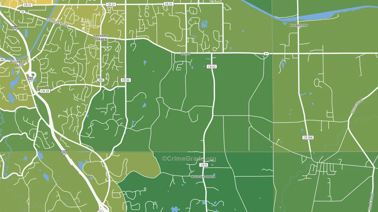 Egypt, NY Map of Vehicle Theft Rates